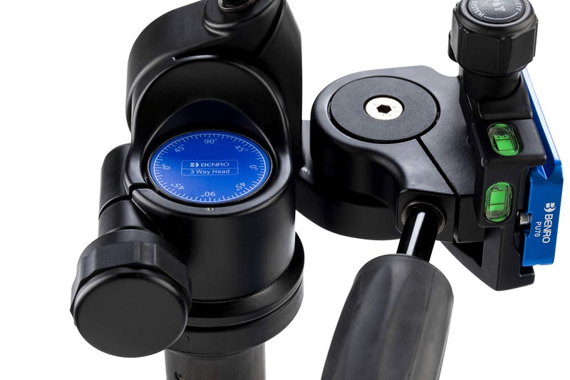 Benro 3-Way Tripod Lightweight Panhead with Quick Release Plate, Independent Pan/Tilt Controls, Bubble Levels & 13.2 lb Load Capacity for DSLR, Mirrorless & Video Cameras (HD3A) - Image 2